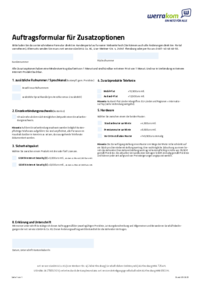 Auftragsformular Zusatzprodukte