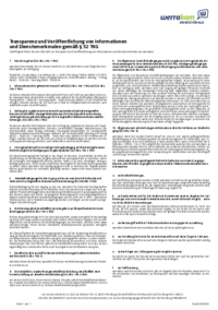 Dienstemerkmale gemäß §52 Telekommunikationsgesetz